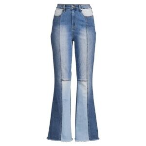 New Madden NYC Patchwork Flare Jeans, 15